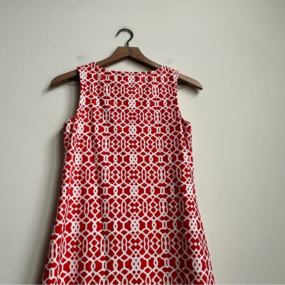 Jude Connally Beth Sleeveless Pullover Shift Dress Geometric Trellis Print XS - Picture 8 of 10